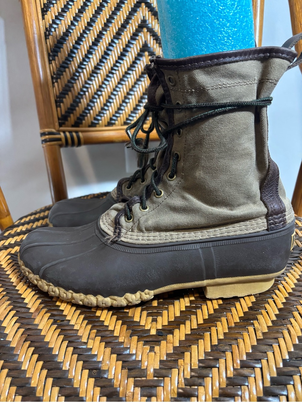 LL Bean Signature 10” Maine Hunting Boots Waxed Canvas USA